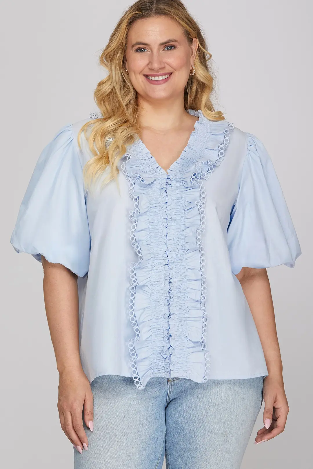 Curvy Frilly Lace Blouse