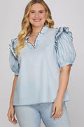 Curvy Lacie Embroidered Blouse