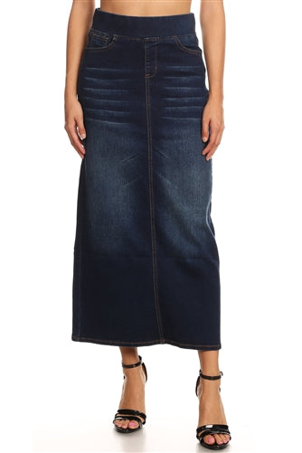 The Maxine Long Denim Skirt