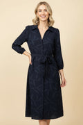 Curvy Rosewood Belted Midi Dress