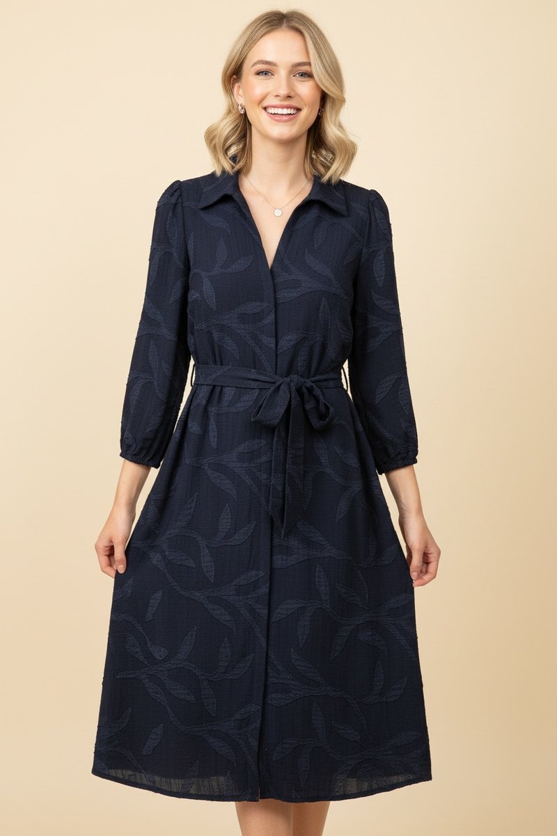 Curvy Rosewood Belted Midi Dress
