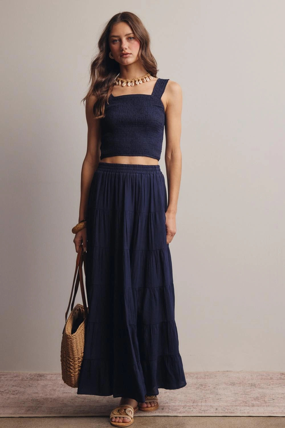 Navy Tiered Maxi