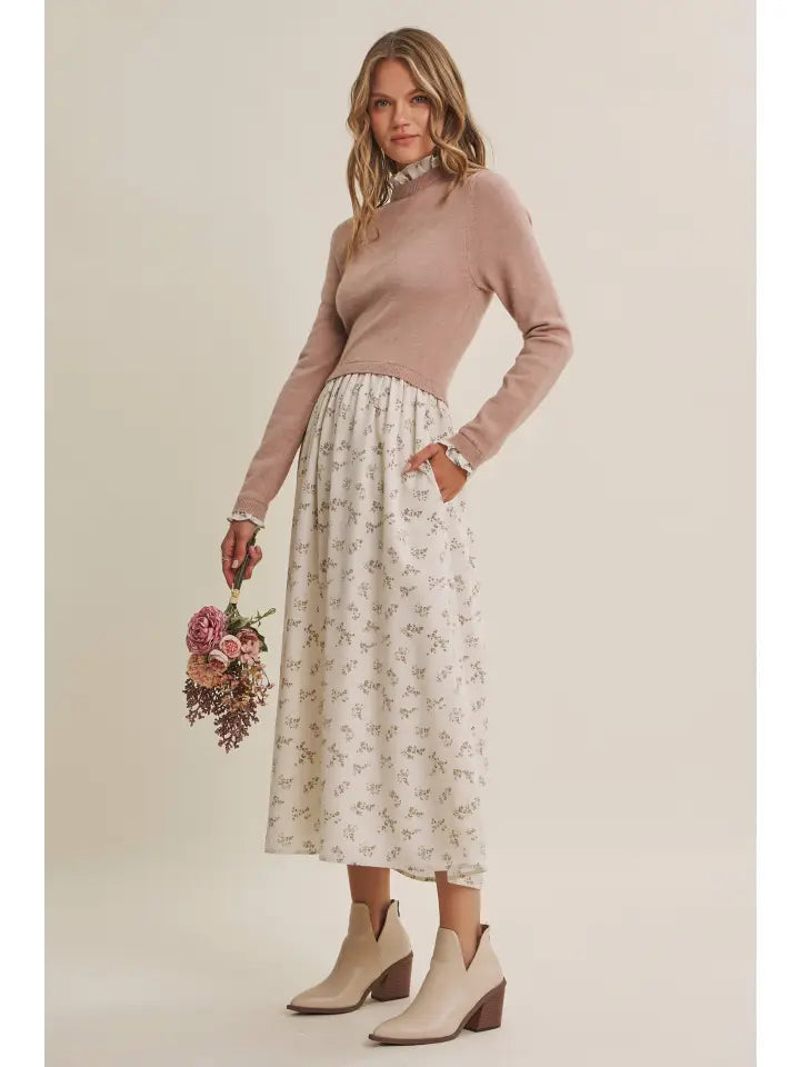 Pressed Petals Midi Dress