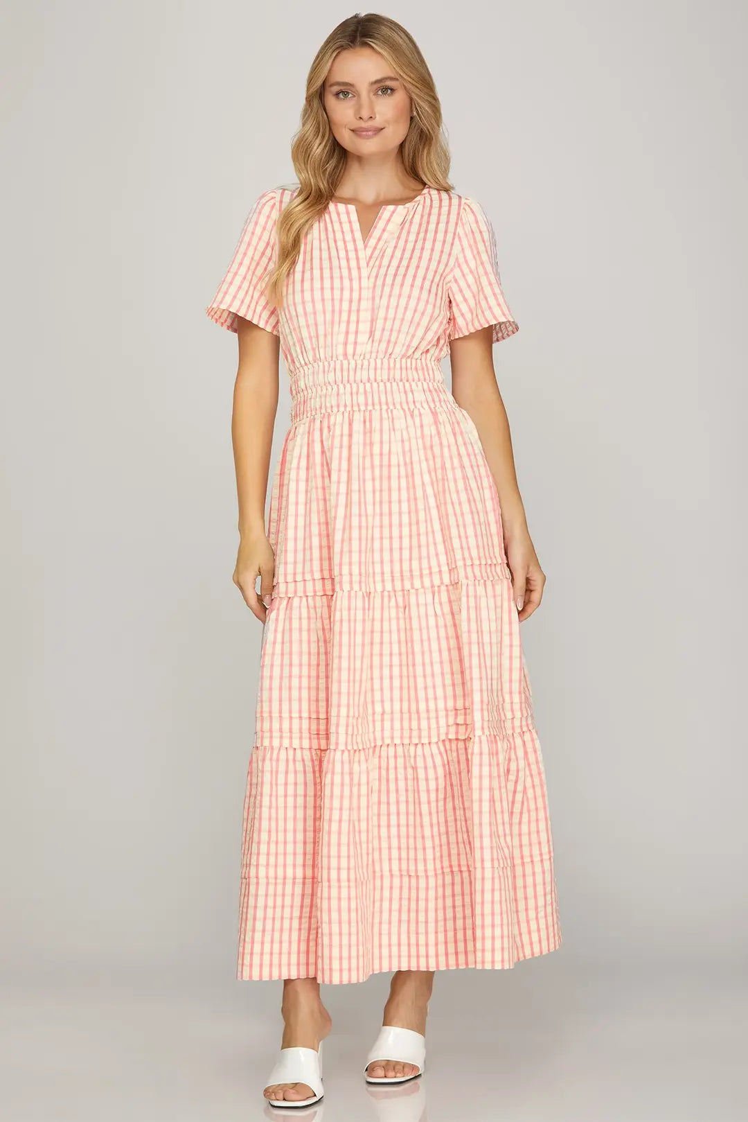 Gingham Tiered Dress