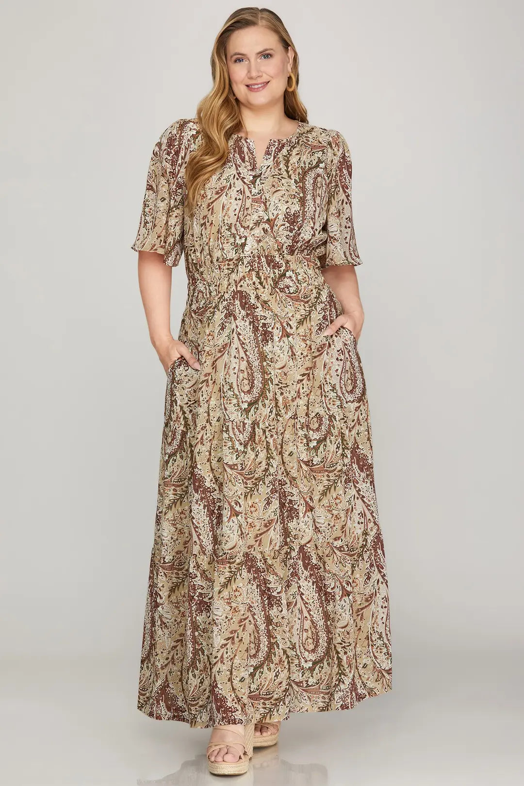 Curvy Dusk & Thistle Paisley Dress