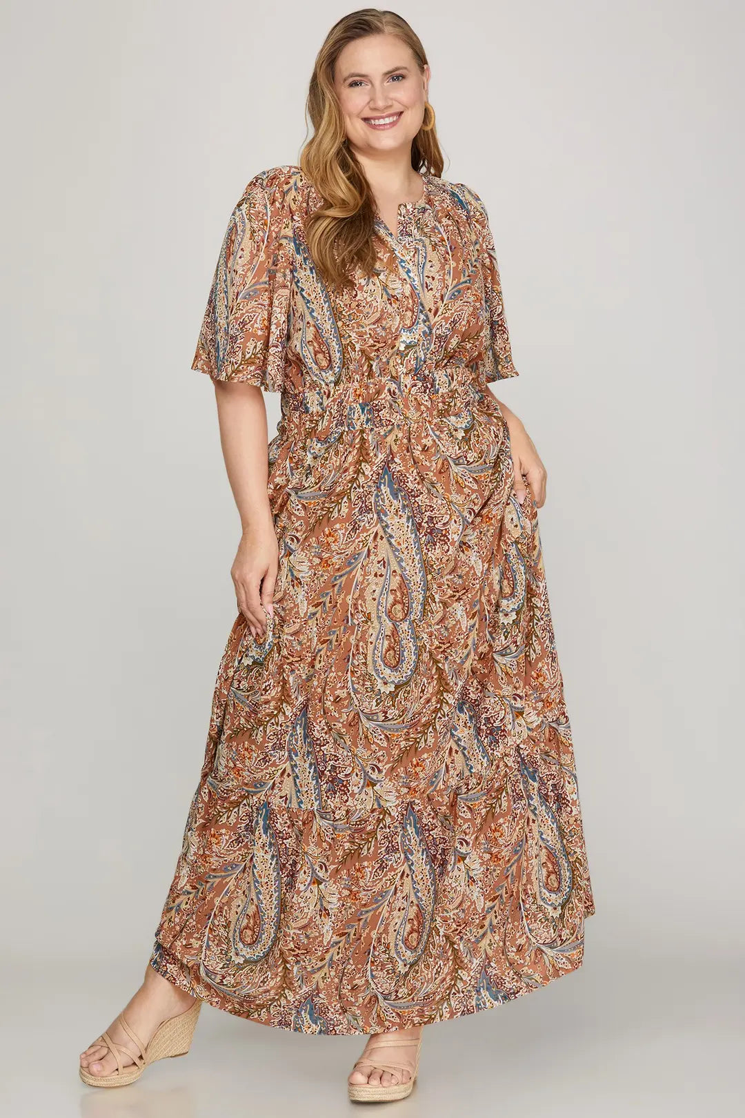 Curvy Dusk & Thistle Paisley Dress