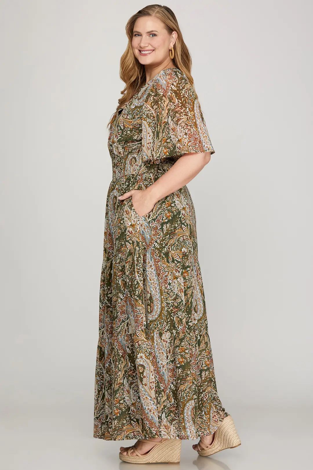 Curvy Dusk & Thistle Paisley Dress