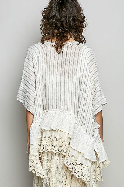 Lace Ruffle Kimono Jacket