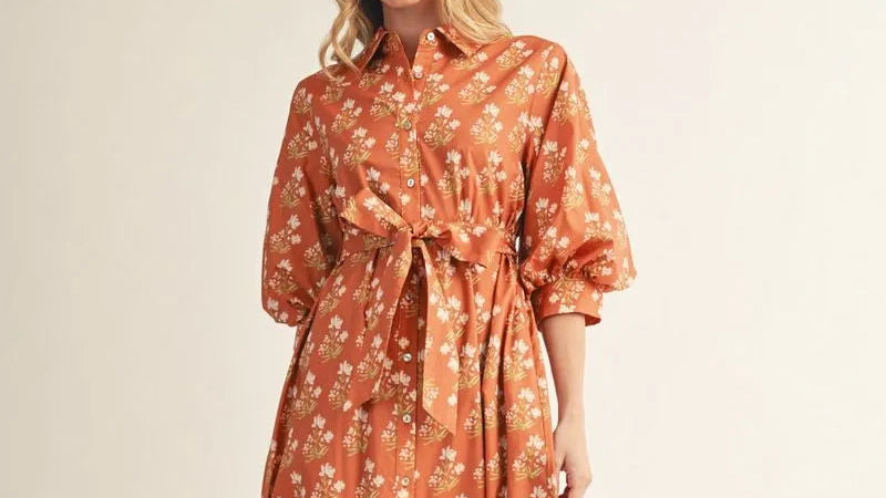 Toffee Bloom Midi Dress