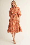 Toffee Bloom Midi Dress